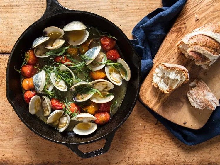 5-Broiled Clams With Tomatoes, Butter, and Tarragon
